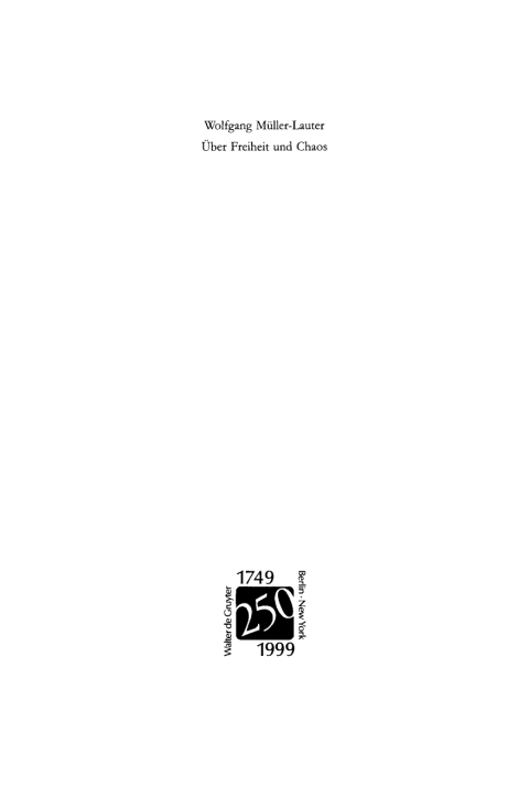 Cover image for book Über Freiheit und Chaos