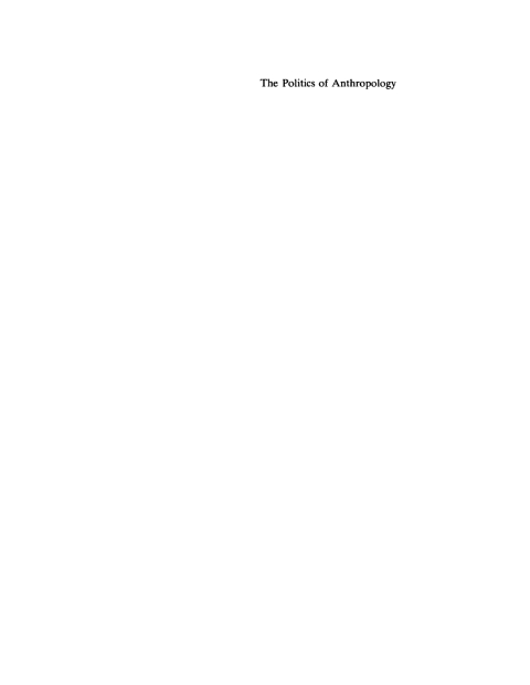 Cover image for book The Politics of Anthropology