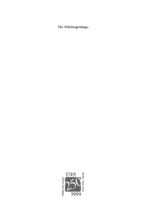 Cover image for book Die „Nibelungenklage“