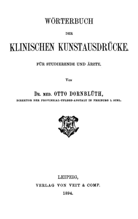 Cover image for book Wörterbuch der klinischen Kunstausdrücke