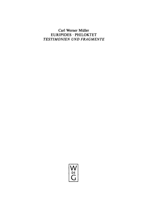 Cover image for book Euripides– Philoktet