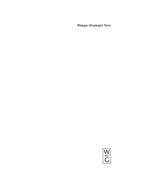 Cover image for book Walapai (Hualapai) Texts