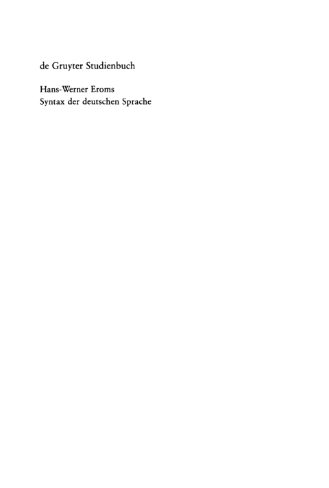 Cover image for book Syntax der deutschen Sprache