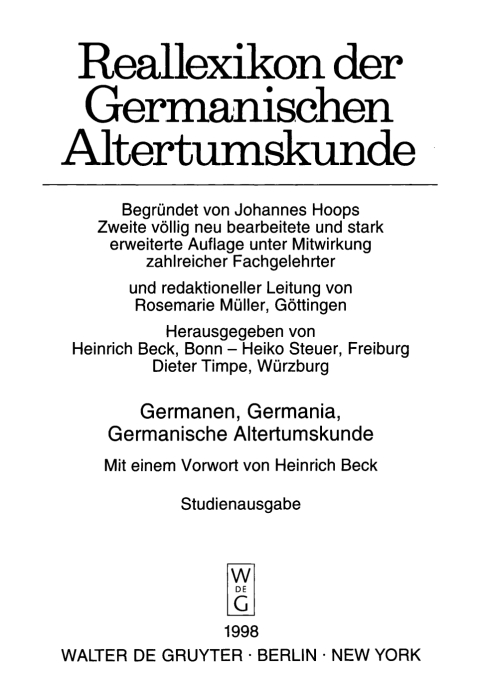 Cover image for book [Die Germanen]