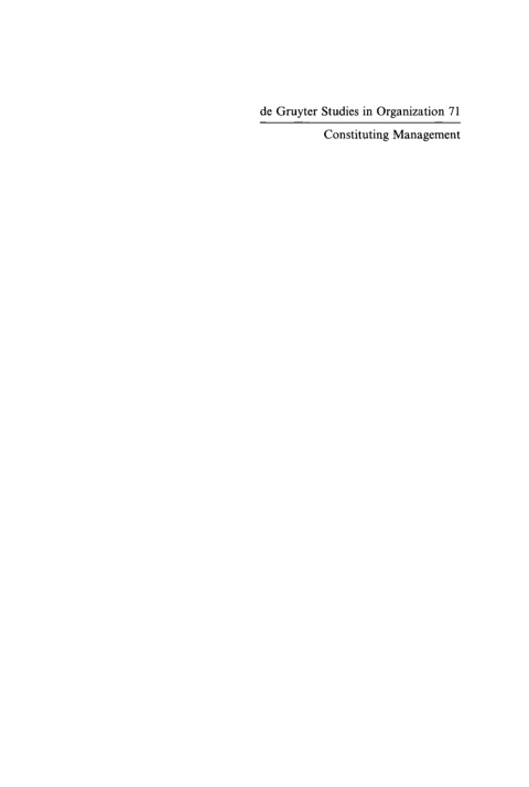 Cover image for book Constituting Management