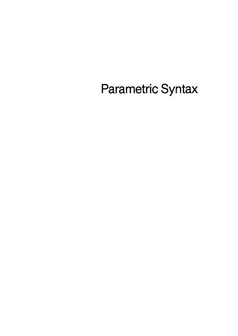 Cover image for book Parametric Syntax