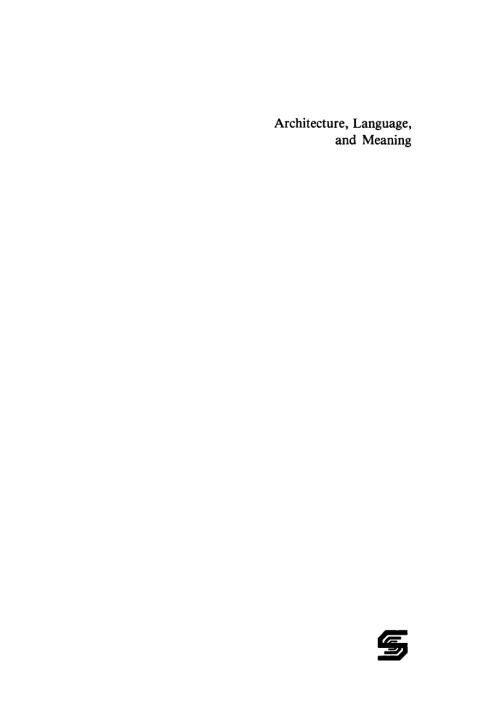 Cover image for book Architecture, Language, and Meaning