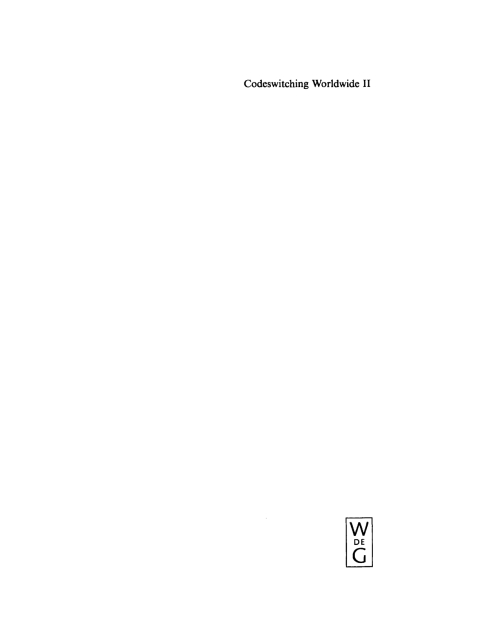 Cover image for book Codeswitching Worldwide. II
