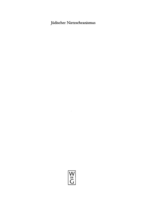Cover image for book Jüdischer Nietzscheanismus