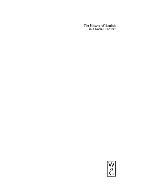 Cover image for book The History of English in a Social Context