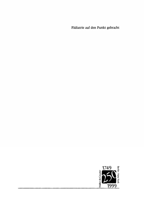Cover image for book Pädiatrie auf den Punkt gebracht