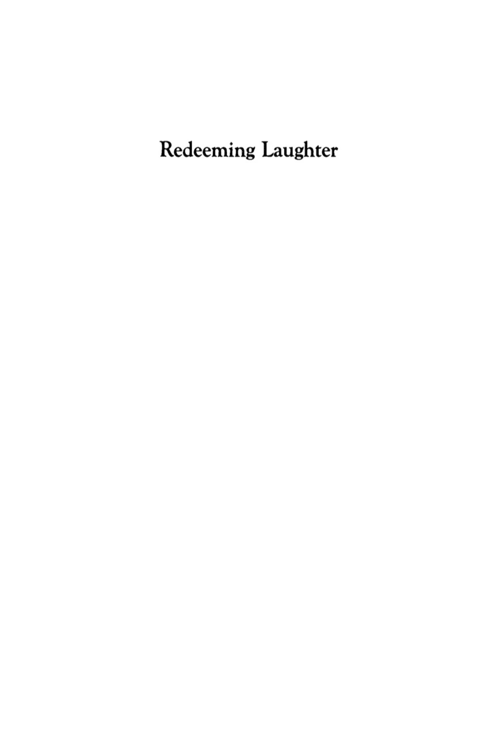 Redeeming Laughter (eBook) - Peter L. Berger,