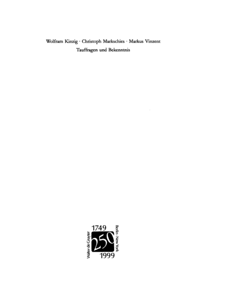 Cover image for book Tauffragen und Bekenntnis