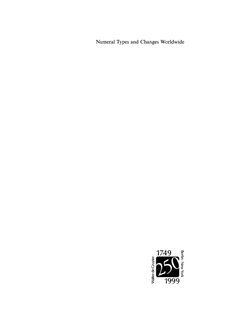 Cover image for book Numeral Types and Changes Worldwide