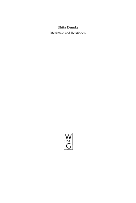 Cover image for book Merkmale und Relationen
