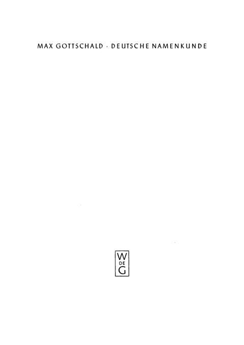 Cover image for book Deutsch Namenkunde