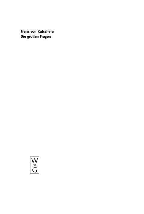 Cover image for book Die großen Fragen