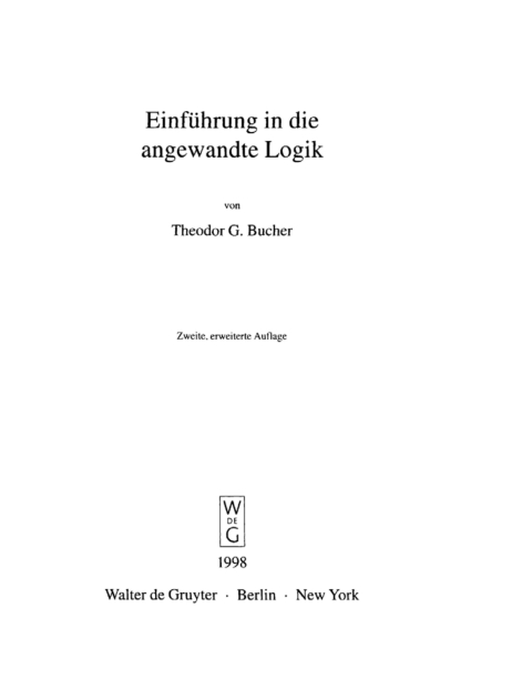 Cover image for book Einführung in die angewandte Logik