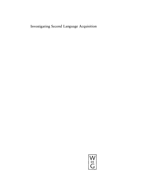 Cover image for book Investigating Second Language Acquisition