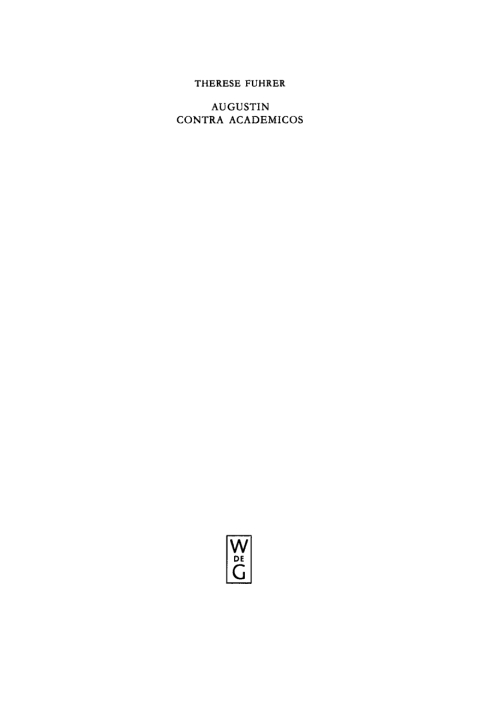 Cover image for book Augustin contra Academicos