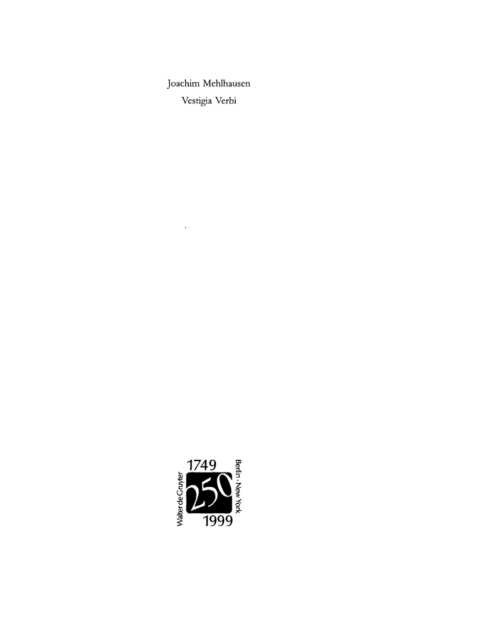 Cover image for book Vestigia Verbi