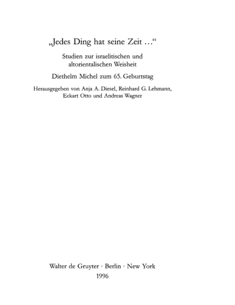 Cover image for book "Jedes Ding hat seine Zeit ..."