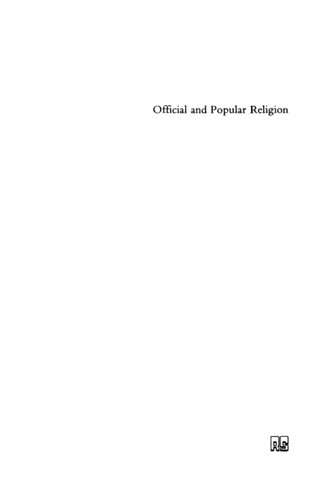 Cover image for book Official and Popular Religion