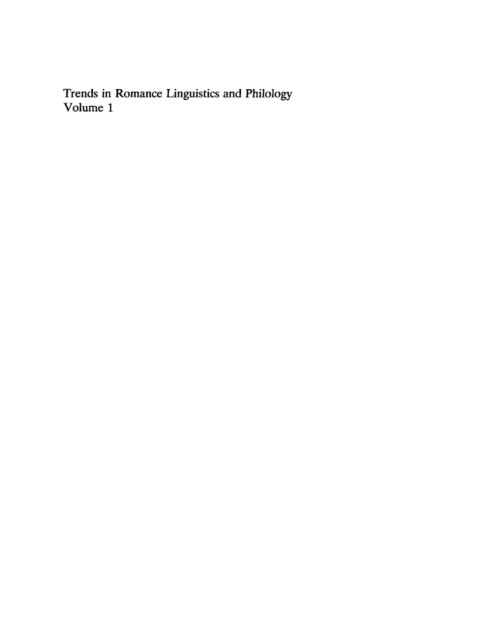 Cover image for book Romance Comparative and Historical Linguistics