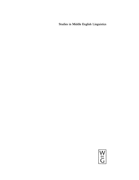 Cover image for book Studies in Middle English Linguistics