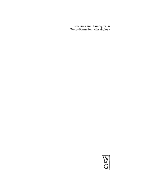 Cover image for book Process and Paradigms in Word-Formation Morphology