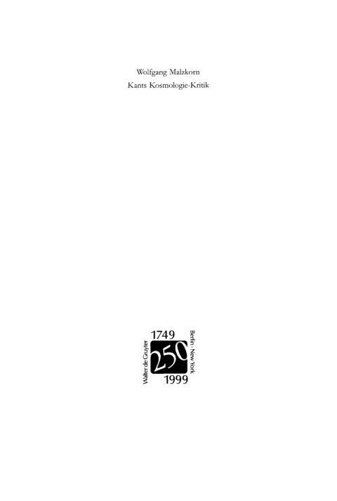 Cover image for book Kants Kosmologie-Kritik