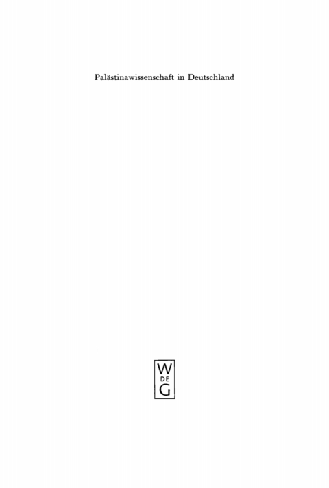 Cover image for book Palästinawissenschaft in Deutschland