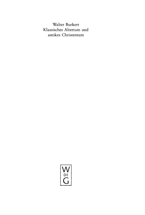 Cover image for book Klassisches Altertum und antikes Christentum