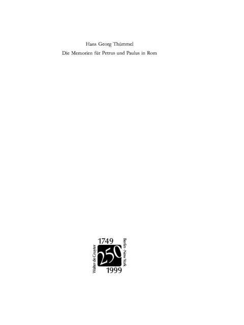 Cover image for book Die Memorien für Petrus und Paulus in Rom