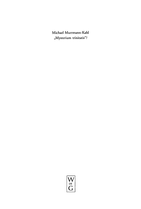 Cover image for book “Mysterium trinitatis”?