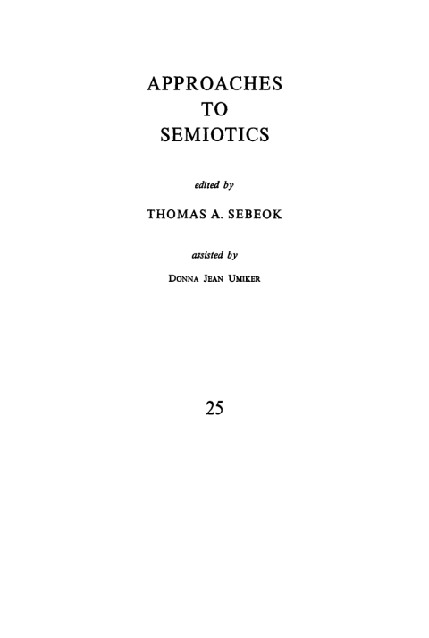 Cover image for book Semiotic Approaches to Human Relations