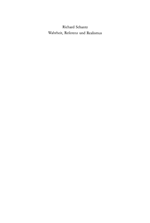 Cover image for book Wahrheit, Referenz und Realismus