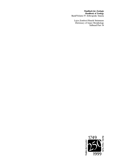 Cover image for book Dictionary of Insect Morphology