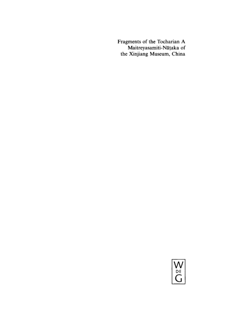 Cover image for book Fragments of the Tocharian A Maitreyasamiti-Nataka of the Xinjiang Museum, China
