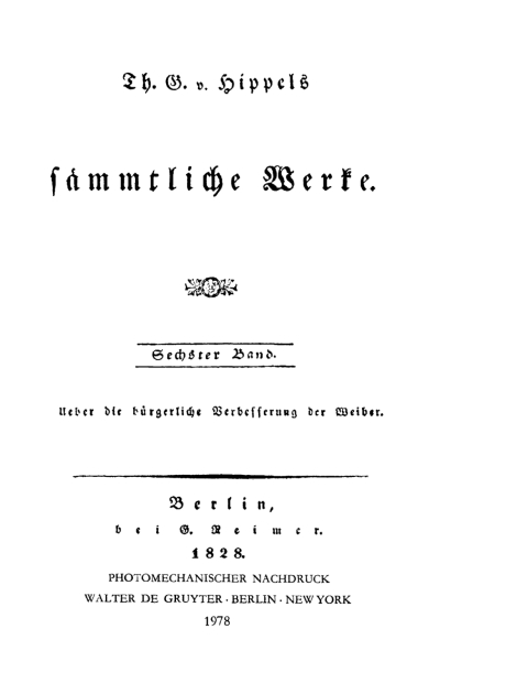 Ueber die bÃ¼rgerliche Verbesserung der Weiber 