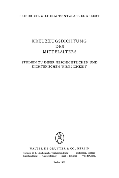 Cover image for book Kreuzzugsdichtung des Mittelalters