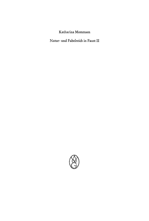 Cover image for book Natur- und Fabelreich in Faust II