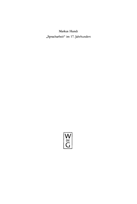 Cover image for book "Spracharbeit" im 17. Jahrhundert