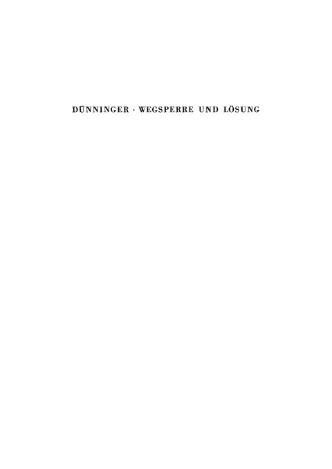 Cover image for book Wegsperre und Lösung