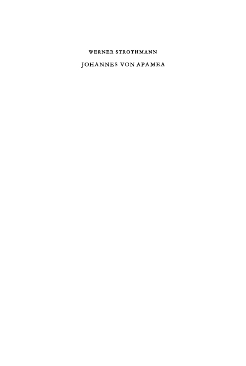 Cover image for book Johannes von Apamea
