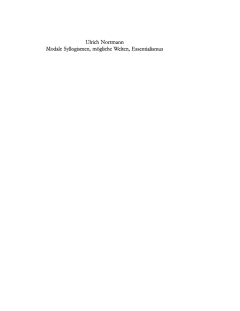 Cover image for book Modale Syllogismen, mögliche Welten, Essentialismus