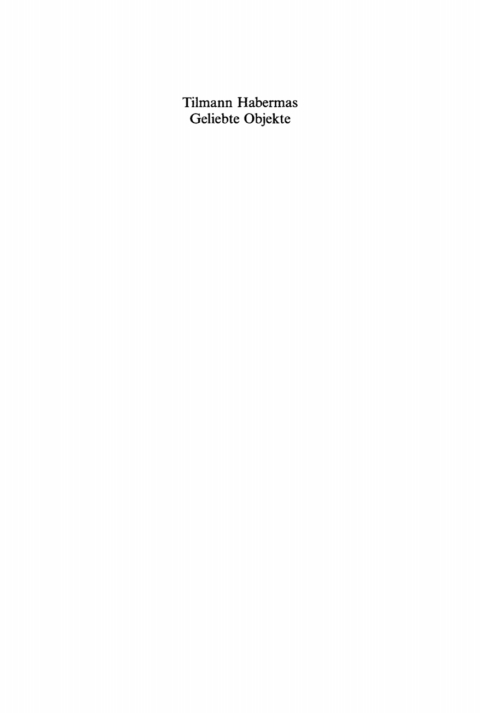 Cover image for book Geliebte Objekte