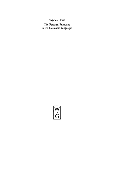Cover image for book The Personal Pronouns in the Germanic Languages