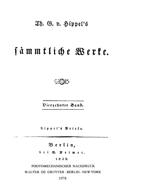 Hippel's Briefe 