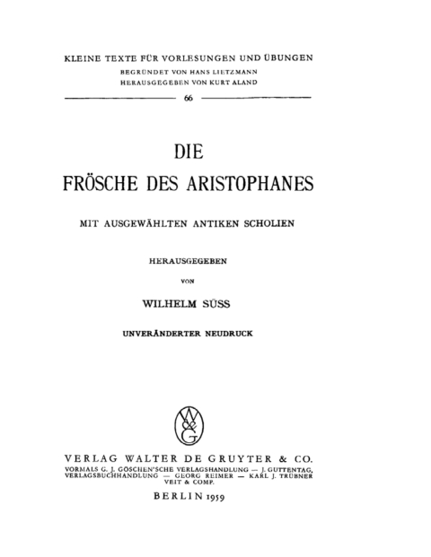 Cover image for book Die Frösche
